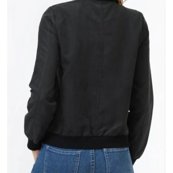 NWT Black Women's Windbreaker Deep Covered Jacket - Picture 2 of 2